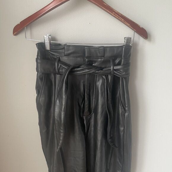 Abercrombie + Fitch Faux Leather Paper Bag Waist Pant Size Small - Picture 5 of 14